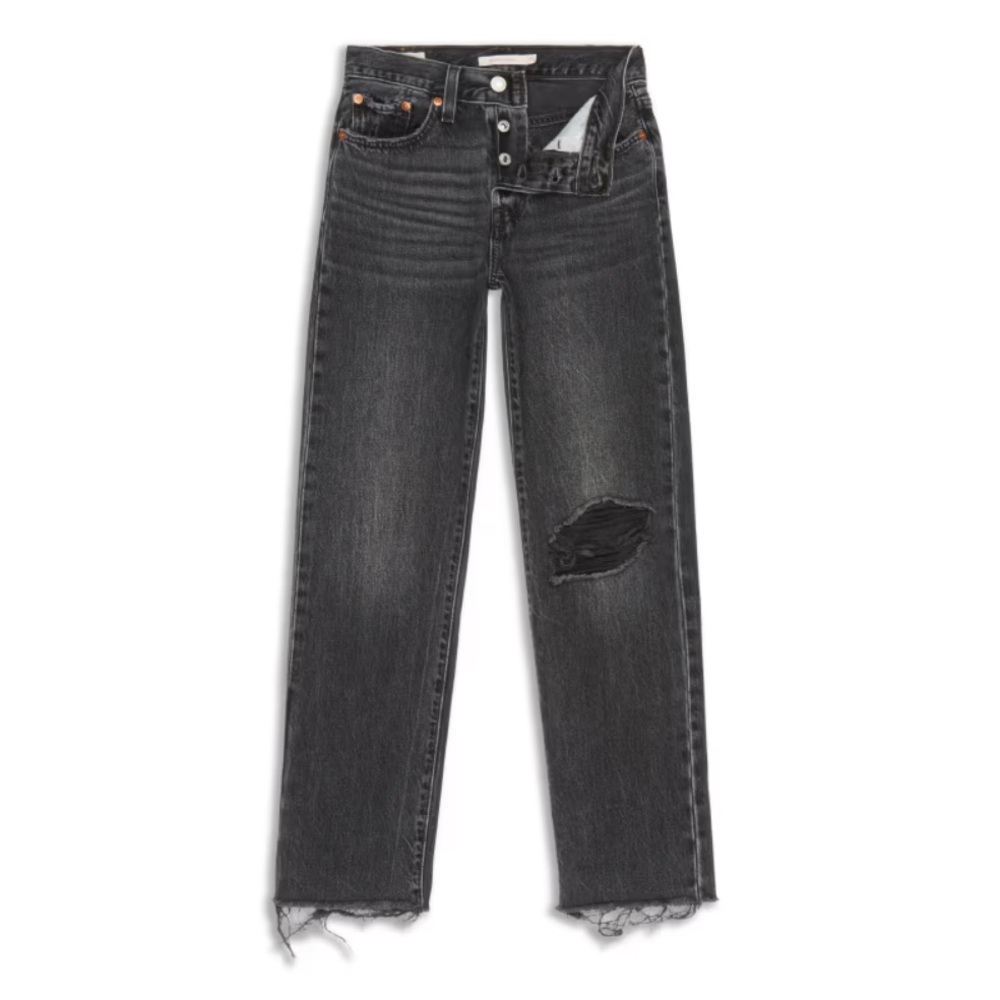 NWT LEVI’s Wedgie Straight Black Jeans Aritzia Size 27x28